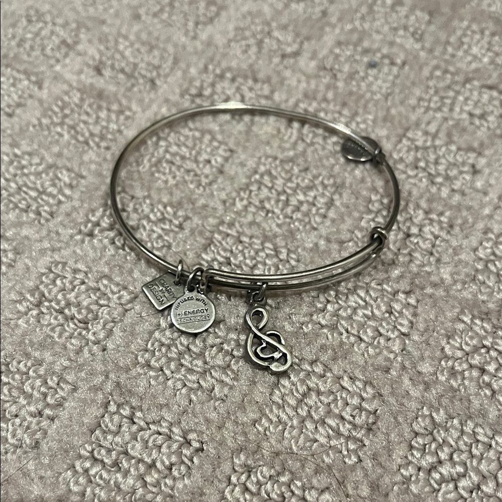 Alex and Ani Silver Music Charm Bracelet